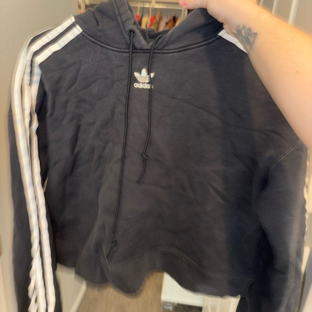 Adidas Charcoal Hoodie with Logo